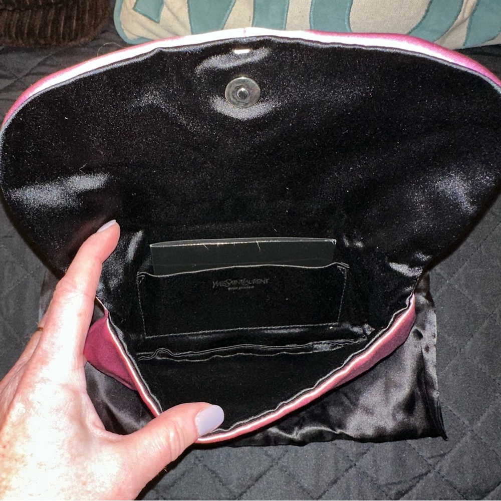Yves Saint Laurent Pink Satin Evening Clutch (Vintage) - Picture 5 of 10